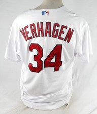 2023 St. Louis Cardinals Drew VerHagen #34 Game Used White Jersey 42 P Opening