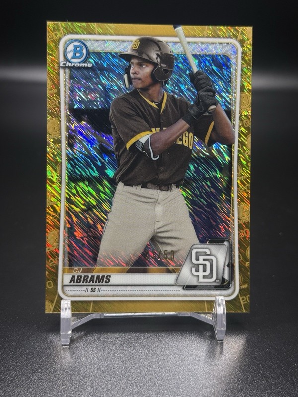 2020 Bowman - Chrome Prospects C.J. Abrams #BCP-62 Gold Mojo Refractor /50 (RC)