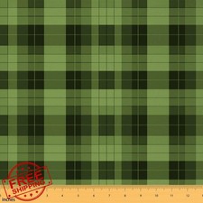 Castle Fairy Green Plaid Fabric 3 Yds