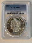1881-P Morgan Silver Dollar $1 ~ PCGS Graded MS63 ~ Nice Gold-Toned Rims