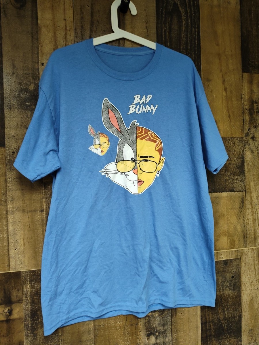 Bad Bunny Rare “Rabbit Face Monaco” Shirt Blue XL La Nueva Religión - Main Image