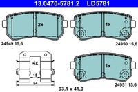 ATE BremsbeläGe Bremsbelagsatz FüR Hyundai Tucson TLE IX20 JC OS KIA Picanto