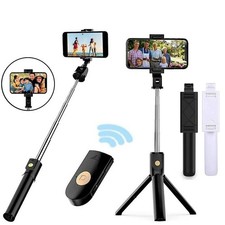 Foldable Selfie Stick Stable Tripod Hands-Free Phone Stand Wireless Remote