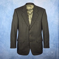 Oscar de la Renta Mens 42L Wool Herringbone Blazer Sport Coat 3-Button
