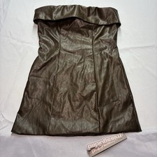 NWT Missguided Coffee Brown Strapless Bodycon Mini Dress Size L