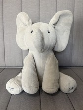 Baby GUND Animated Flappy The Elephant Plush Gray 12" Peek A Boo Ears Hang Low