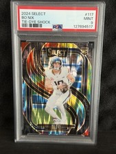 2024 Panini Select - Premier Level Bo Nix #117 Tie-Dye Shock Prizm /25 (RC)