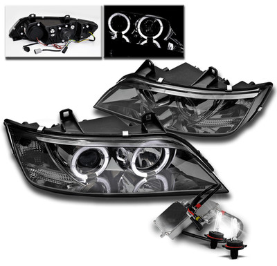 SMOKE PROJECTOR HALO HEAD LIGHTS LAMPS W/50W 6K HID KIT FOR 1996-2002 BMW Z3 L+R