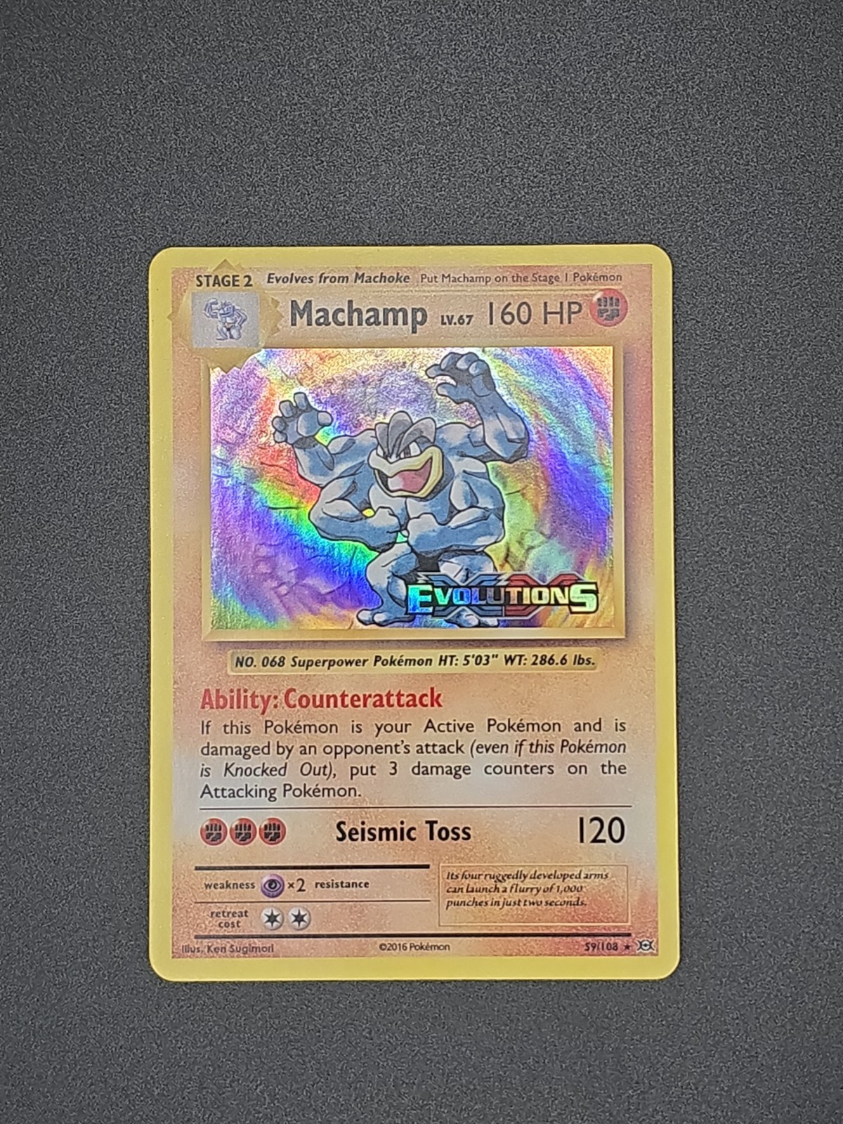 Machamp XY Evolutions Prerelease Stamp 59/108 Holo Pokemon Card NM