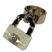 Chanel Matelasse Bag Charm Ring Women Gold One Size