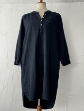 GAP DENIM Dress (M) Black Wash Popover 100% Cotton Modest Covers Knee 2019