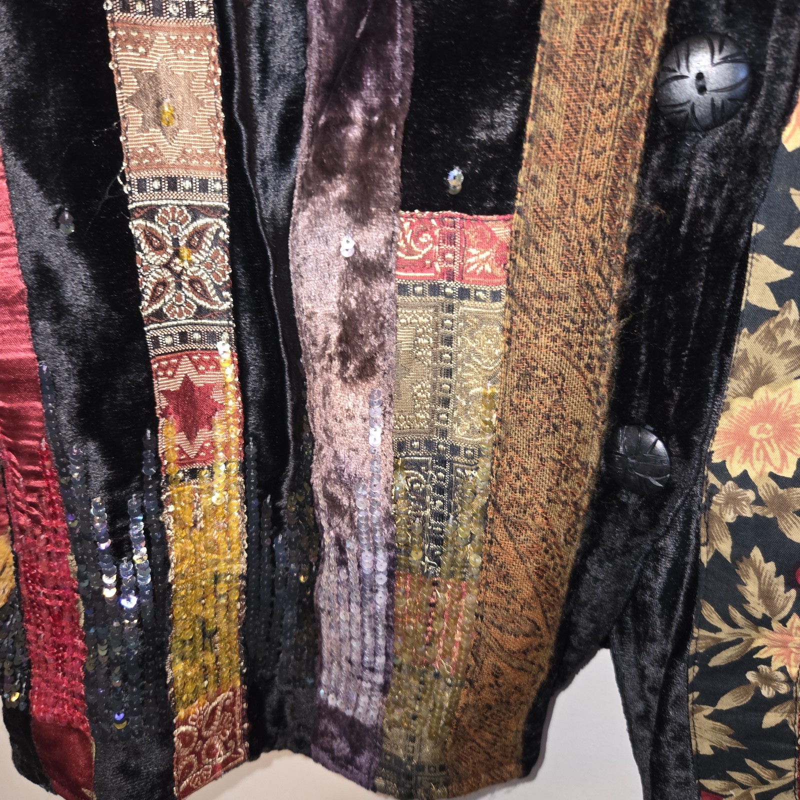 Coldwater Creek Patchwork Jacket  2X Sequins  Mix… - image 3