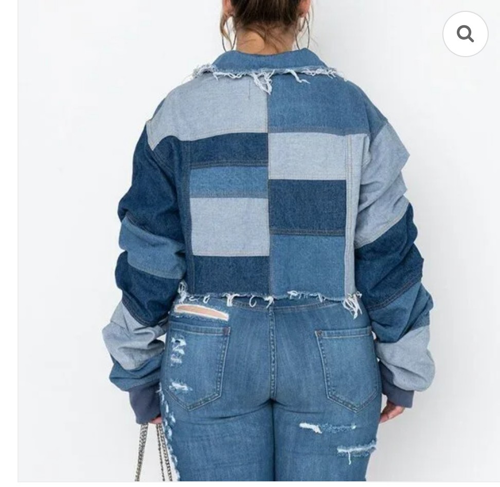 Azalea Wang All Patched Up Patchwork Cropped Deni… - image 11