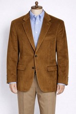 Vtg Brooks Brothers Corduroy Sport Coat Blazer 48L Brown 2-Button Mens Preppy