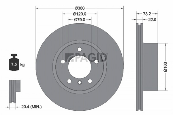 2X Bremsscheibe Pagid 55385NHC FüR BMW 1Er F20 3Er Touring F31 F21 F30 F80 4Er-image