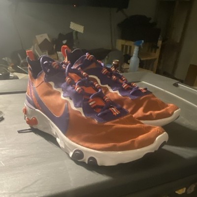 Nike React Element 55 Orange Purple Low Top Lace Up Athletic Sneakers Men