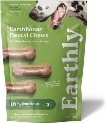 Earthbones (Formerly Terrabones) Dental Chews, Dog Teeth Cleaning Treat, USA Mad