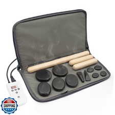 Goodtar Massage Stones Set with Warmer Kit Hot Rocks Bamboo for M