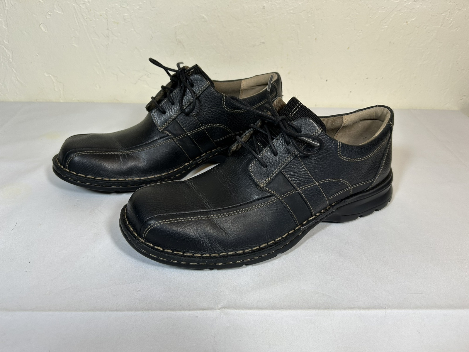 Clarks Espace Casual Comfort Shoes Black Lace Up Men Size 9.5 M