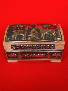 Vintage Zakopane Poland Trinket Box Folk Art Find Old World Treasure