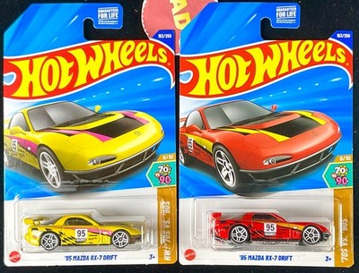 Hot Wheels 2025 1995 95 Mazda RX-7 Drift Yellow & Red, N CASE #163
