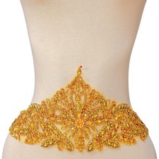 Handmade Rhinestone Applique Bridal Accessories Stones Crystal Belt Wedding D...