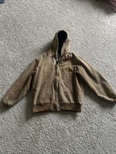 Vintage J130 Brown Carhartt Hooded Jacket Size Large Tall RN 14806