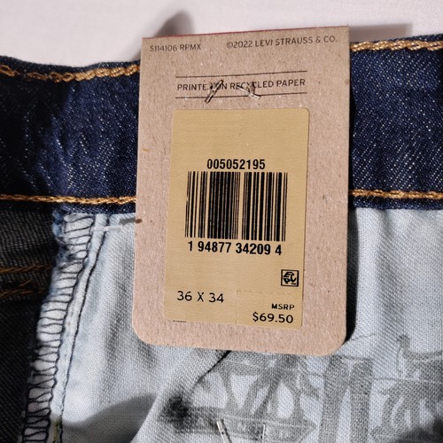 Pantalones de mezclilla para hombre Levi Strauss 505 regular ecológicos - 36X34 pierna recta - elásticos #2 - Imagen 10 de 20
