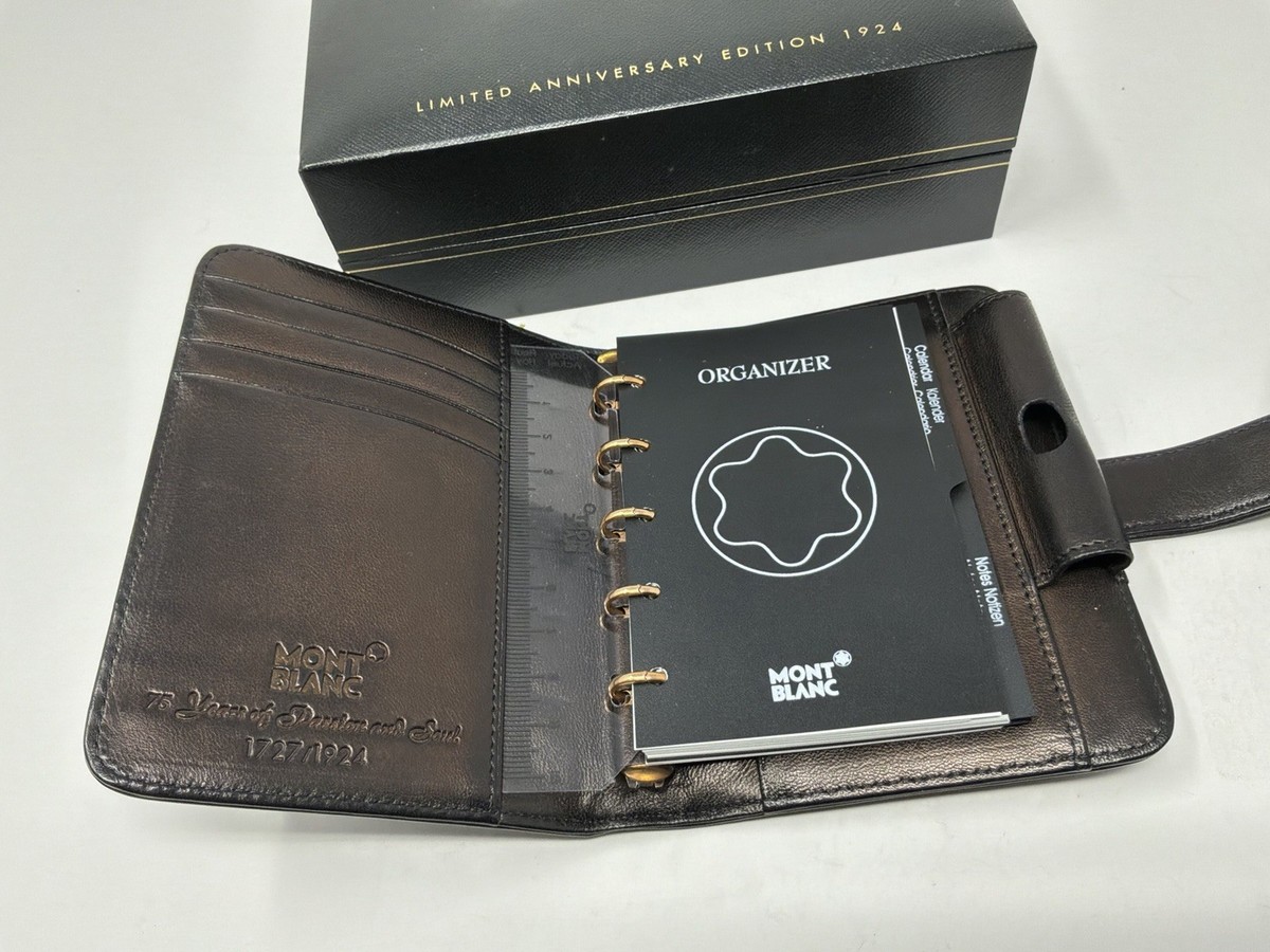 Montblanc Pearl Black Pocket Leather organizer Anniversary Limited