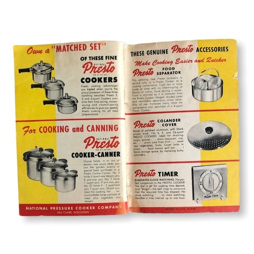 Vintage Presto Cooker Recipe Cookbook Kitchen decor Ephemera Instruction guide - Picture 6 of 7