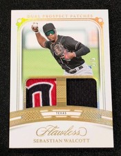 2024 Panini Flawless Sebastian Walcott DUAL PROSPECT PATCHES 1 /9 Rangers RC