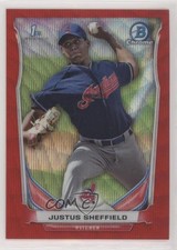 2014 Bowman Draft Chrome Red Wave Refractor 22/25 Justus Sheffield #CDP27 0c6