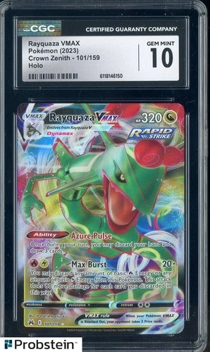 2023 Pokemon Crown Zenith 101/159 Rayquaza VMAX Holo CGC 10 GEM MINT