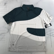 Oakley Golf Shirt Mens Large Oil Blue Reduct Polo Hydrolix Colorblock FOA404357X
