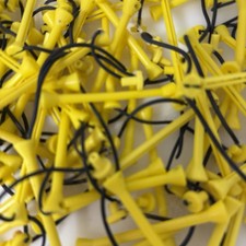 Vintage LOT of 110 Perm Rods Curler Roller Plastic Stretch Caps 3 Inches Yellow
