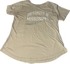 University Of Mississippi Tan Women's Shirt Size L Tee Top