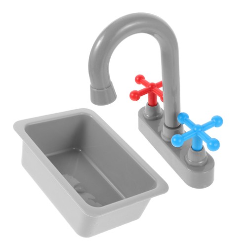 Kitchen Toy Faucet Child Small Sink Model Accessories Kids Play Dishwasher - Picture 10 of 12