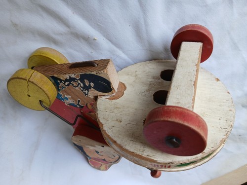 Disney Mickey Mouse Zilo Wood Pull Toy #714 Fisher Price pre 1968 - Picture 3 of 4