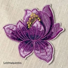Patch patch, LOTUS LILAC FLOWER, 8 x 8 cm, embroidered sconce C142