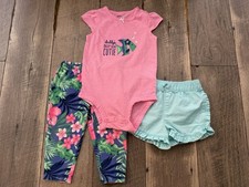 Carter's Tropical leggings, shirt, and shorts LOT girls 12M