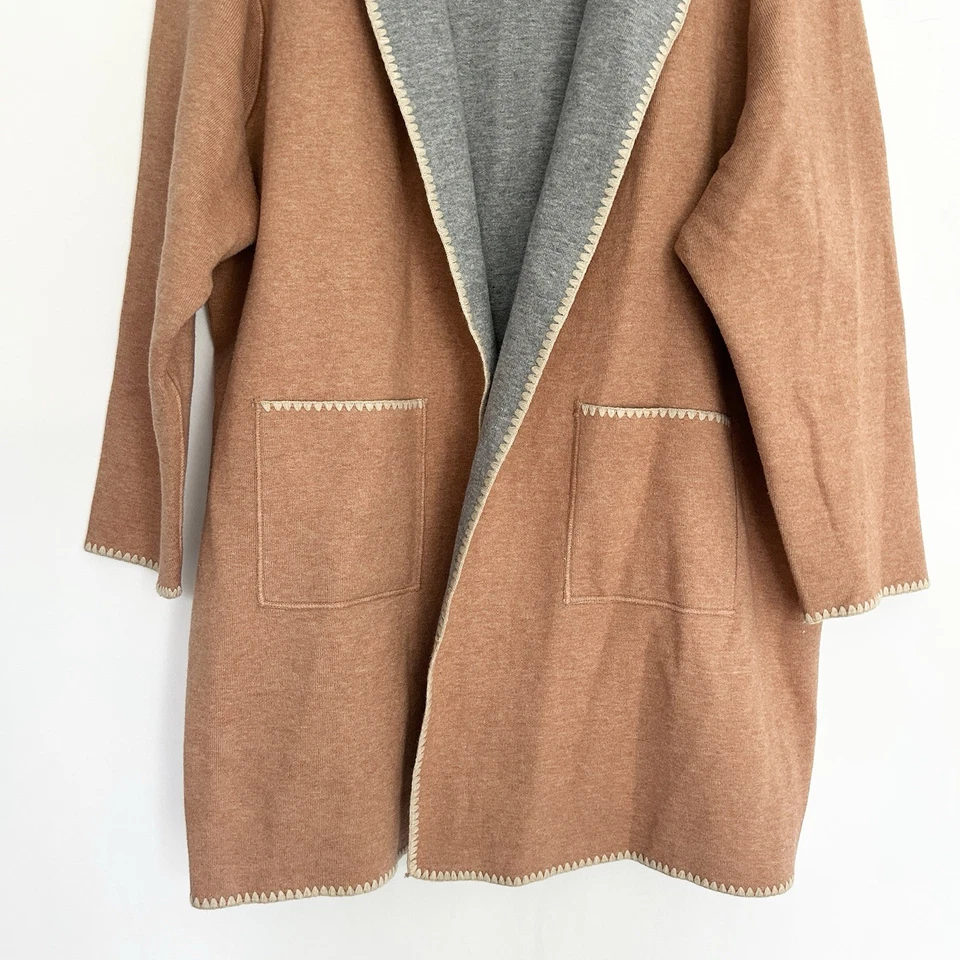 Nic Zoe Quiet Luxury Open Front Cardigan Womens 2X Camel Capsule Minimalist - Image 3 of 4