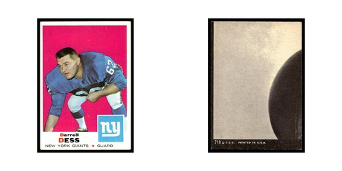 Darrell Dess 1969 Topps #219 New York Giants Football Card EX - Picture 3 of 3