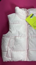 All in Motion Puffer Vest Light Pink Quilted Zip Front Sleeveless Size S