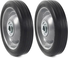 Heavy-Duty 12” Flat-Free Rubber Wheels 2-Pack - Perfect for Hand Trucks & Carts