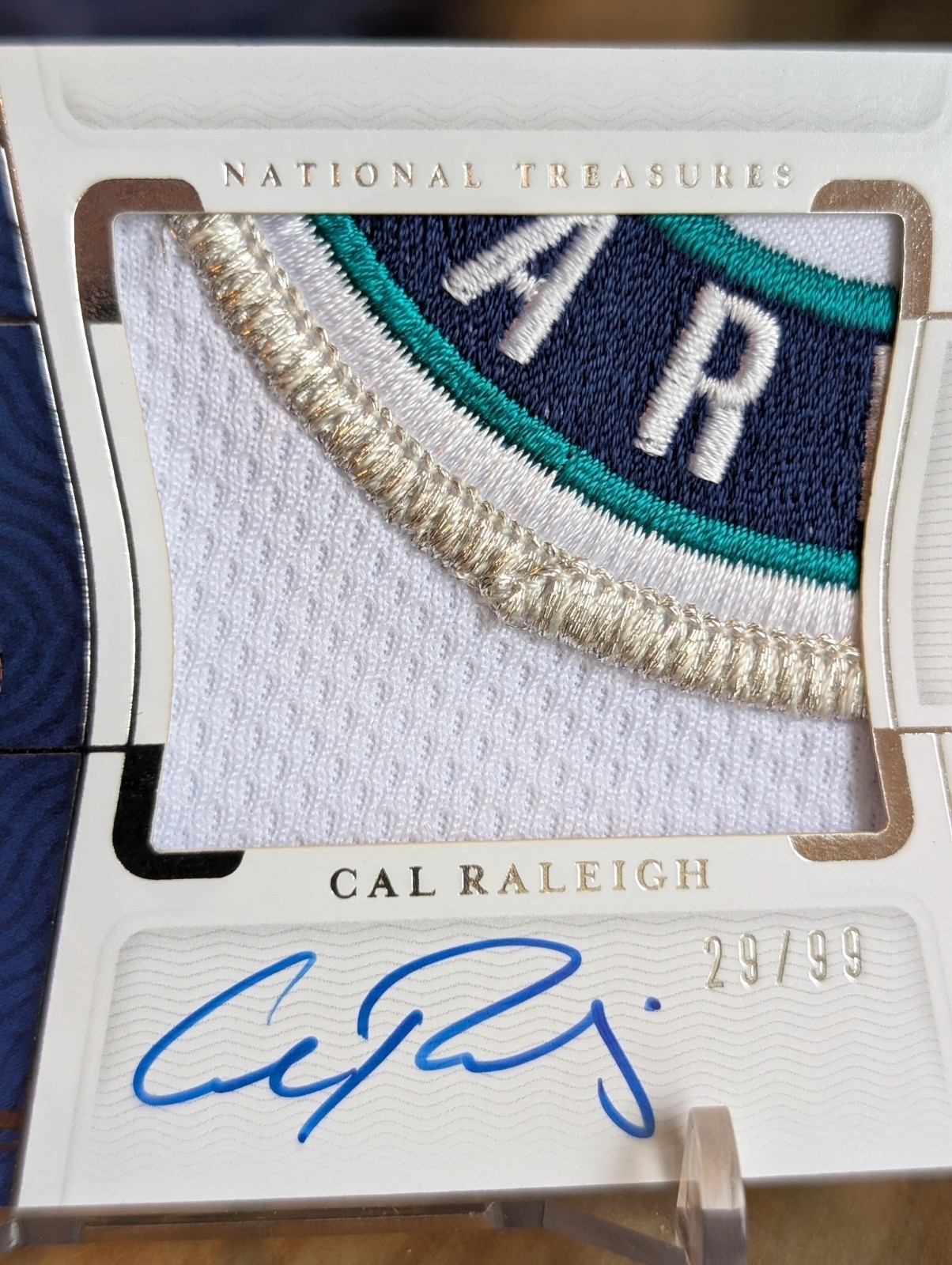 #29/99 2022 CAL RALEIGH NATIONAL TREASURES RPA LOGO PATCH ROOKIE AUTO BIG DUMPER view 11