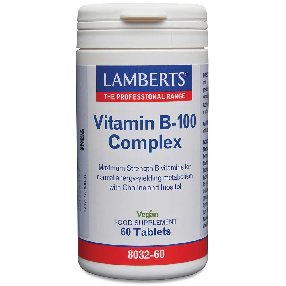 Lamberts Vitamin B-100 Complex B Vitamins Tablets 60 Tablets - Food Supplement