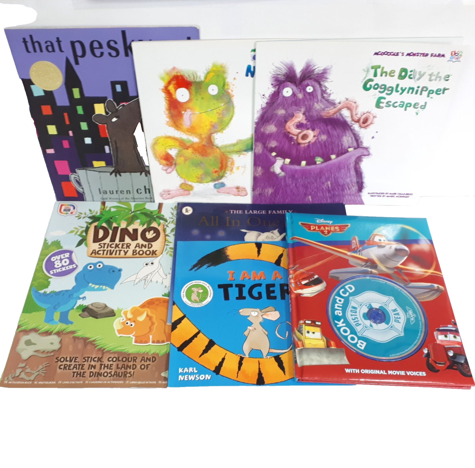 Children's Story Book Bundle & Activity Sticker Book 7x Books - That Pesky Rat