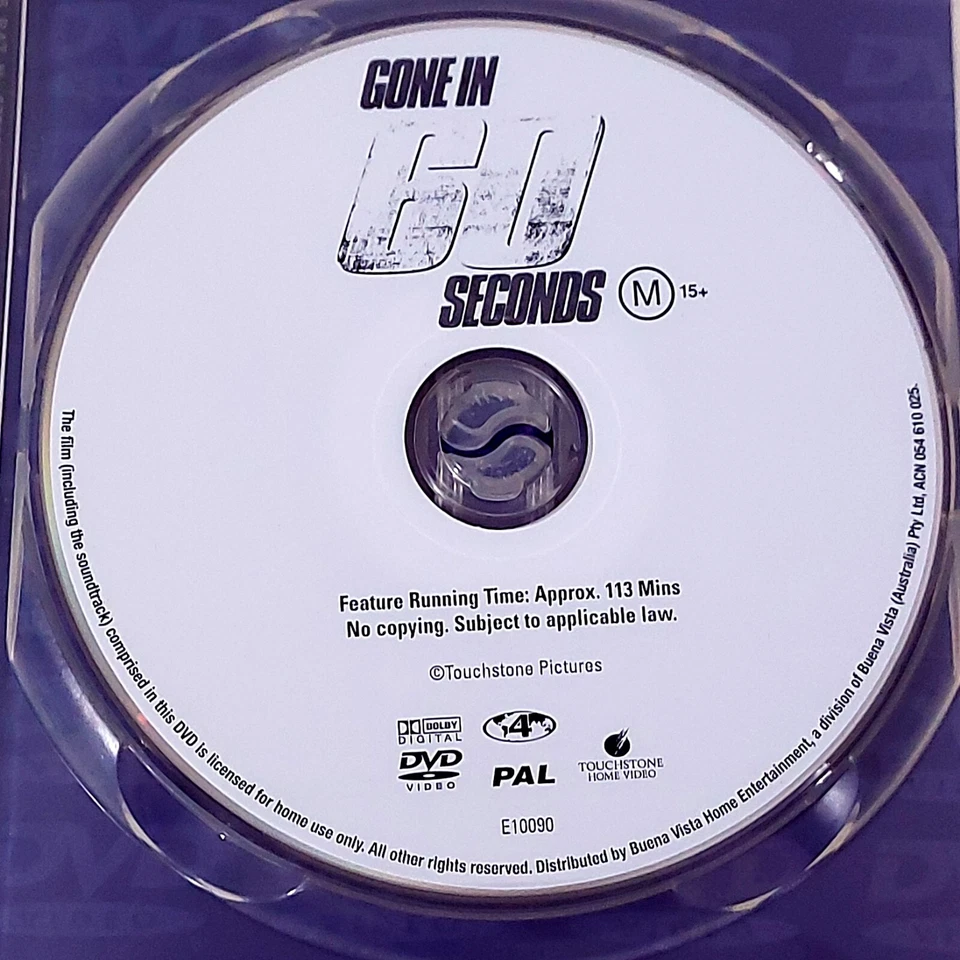 Gone In 60 Seconds DVD Reg 4 - image 3 of 4
