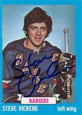 Steve Vickers autographed Hockey Card (New York Rangers, 67) 1973 Topps #57