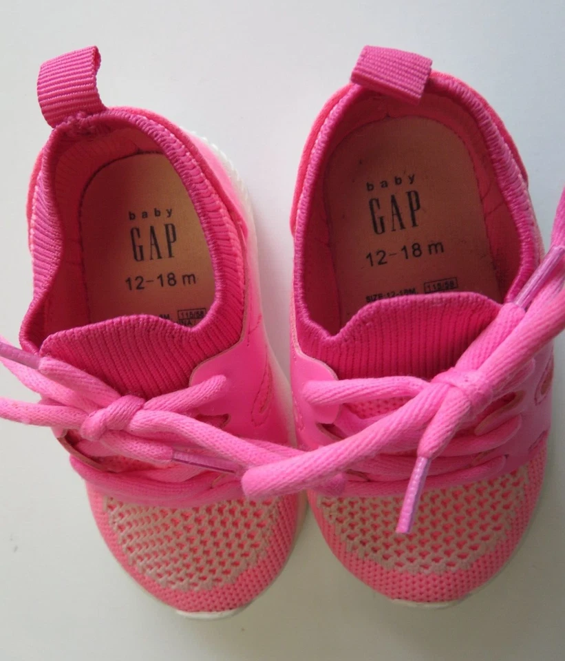 Zapatillas Baby Gap Niña Rosa Con Cordones, 12-18 Meses, Nuevas Sin Caja Foto 2 de 4